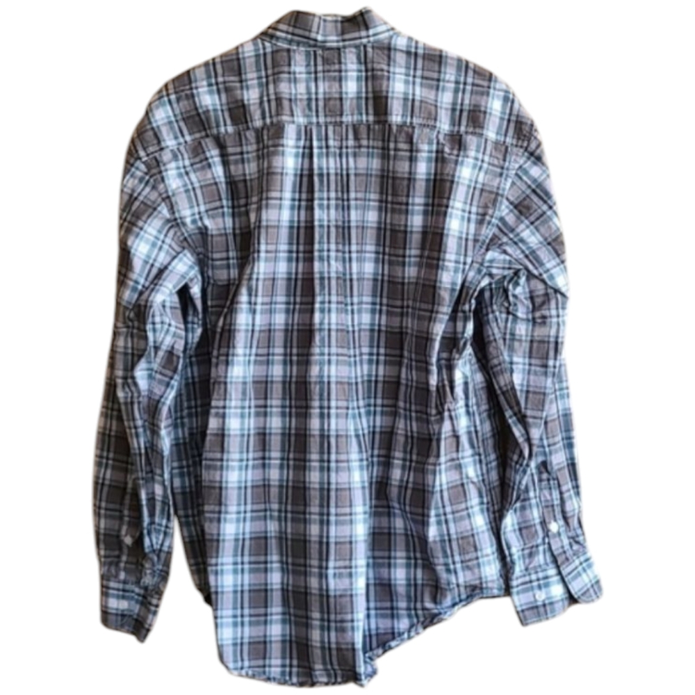 🔖3 For $10 🛍 Men's Casual Button Down Shirt - Blue Plaid - Picture 2 of 12